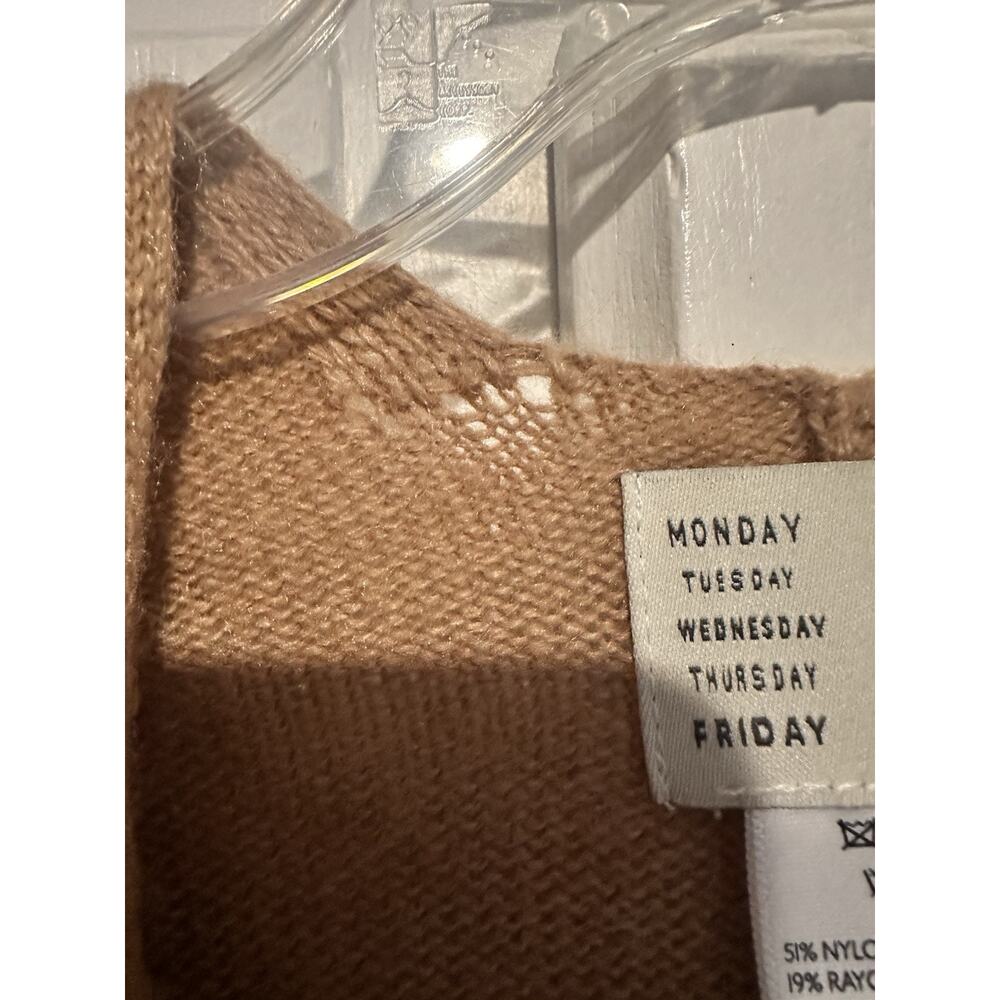 Saturday Sunday Anthropologie Lucia Tied Kimono Cape Poncho Sweater Tan 1Size - Picture 7 of 10